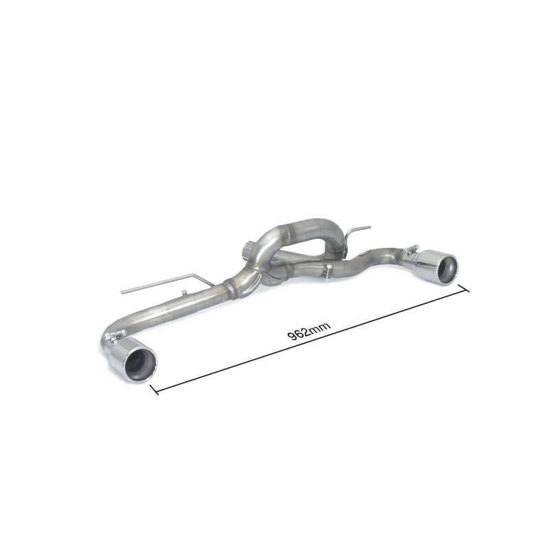 Tubes arrières duplex en inox g/d group n avec 1 sortie ronde 90 mm    