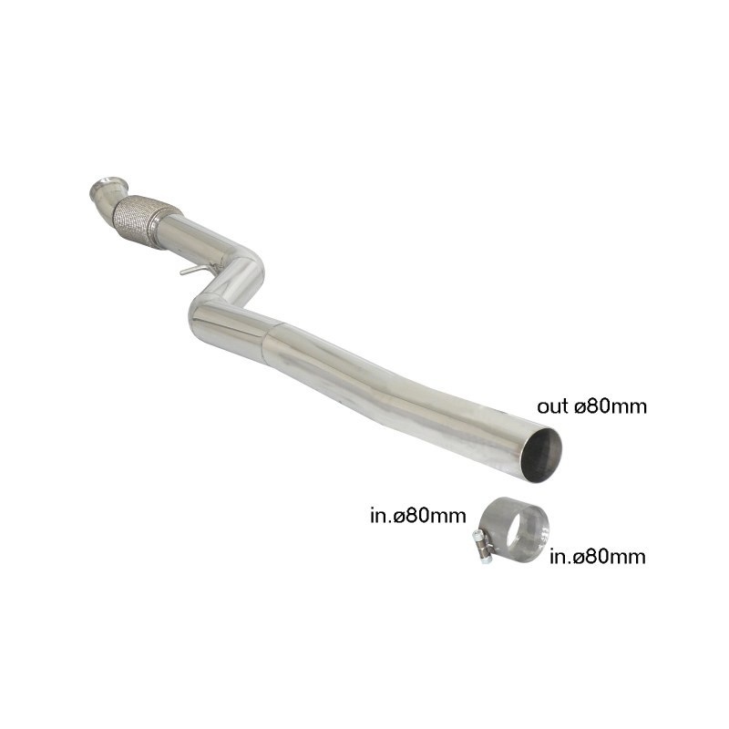 Tube intermédiaire groupe n sans silencieux en inox