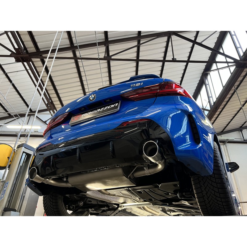 Silencieux arrière duplex en inox g/d avec sortie ronde Sport Line Black 102 mm  