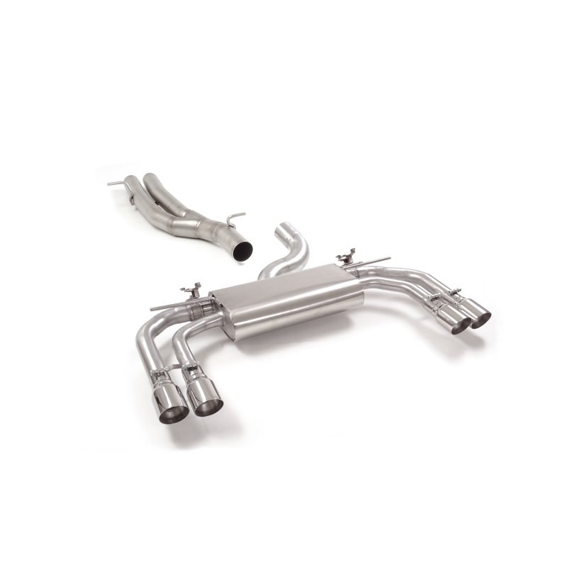 Tube intermédiaire groupe n sans silencieux en inox + Silencieux arrière duplex en inox g/d avec 2 sorties rondes Sport Line .