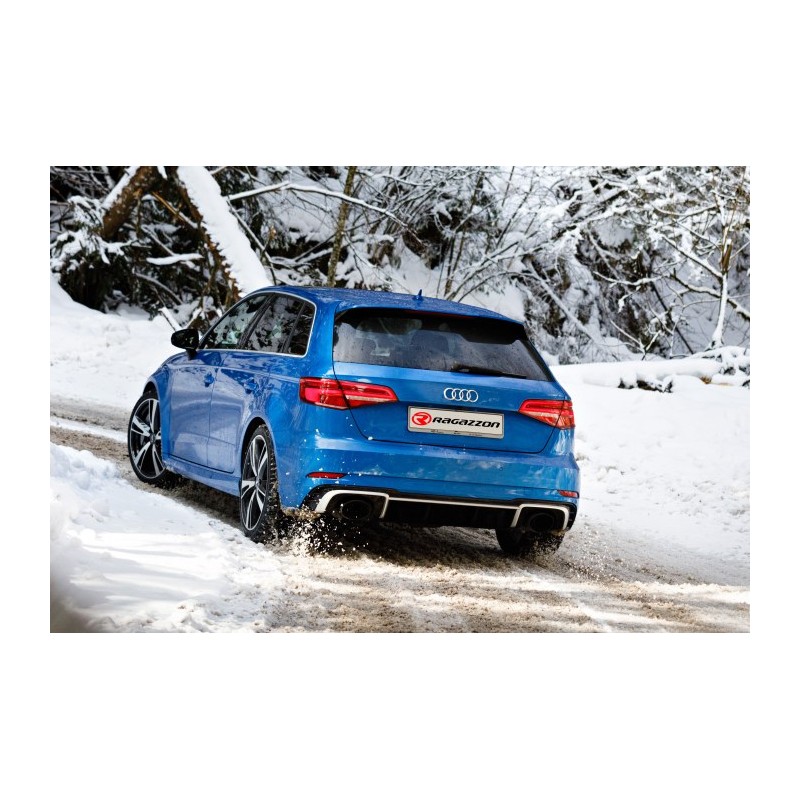 Tube intermédiaire groupe n sans silencieux en inox + Silencieux arrière duplex en inox g/d avec sortie ovale Black 152x102 m.