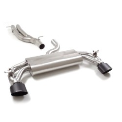 Tube intermédiaire groupe n sans silencieux en inox + Silencieux arrière duplex en inox g/d avec sortie ovale Black 152x102 m.