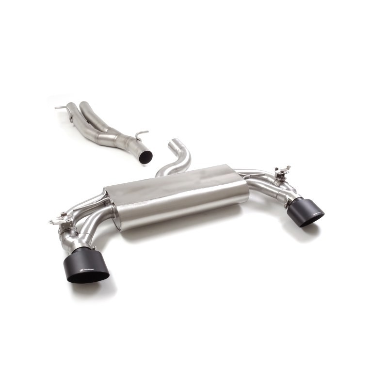 Tube intermédiaire groupe n sans silencieux en inox + Silencieux arrière duplex en inox g/d avec sortie ovale Black 152x102 m.