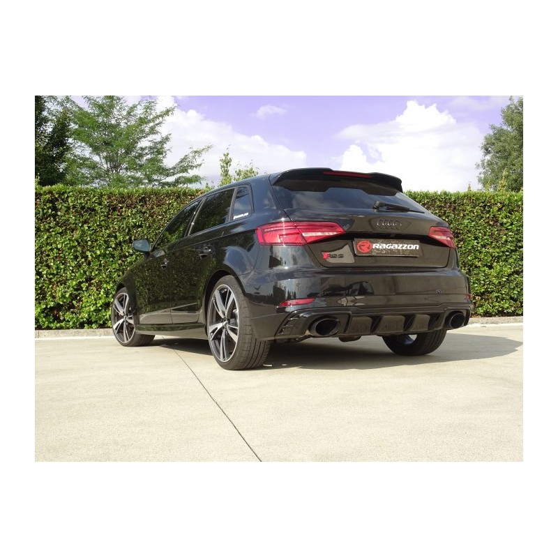 Tube intermédiaire groupe n sans silencieux en inox + Silencieux arrière duplex en inox g/d avec sortie ovale Black 152x102 m.