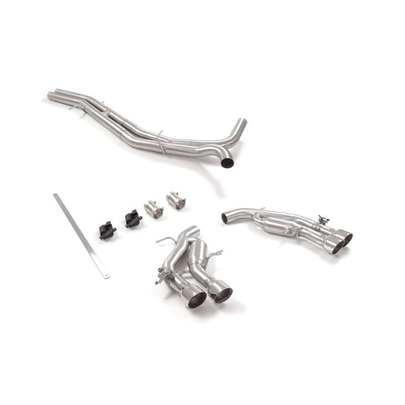 Tube intermédiaire groupe n sans silencieux en inox + Silencieux arrière duplex en inox g/d avec sortie ronde Sport Line 2 x .