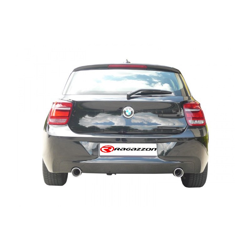 Silencieux intermédiaire en inox + Tubes arrières duplex en inox g/d avec 1 sortie ronde 90 mm 
 Modifier le pare-chocs d'ori.