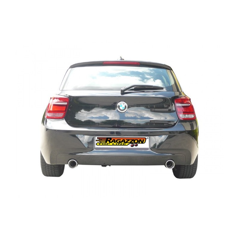 Silencieux intermédiaire en inox + Tubes arrières duplex en inox g/d avec 1 sortie ronde 90 mm 
 Modifier le pare-chocs d'ori.