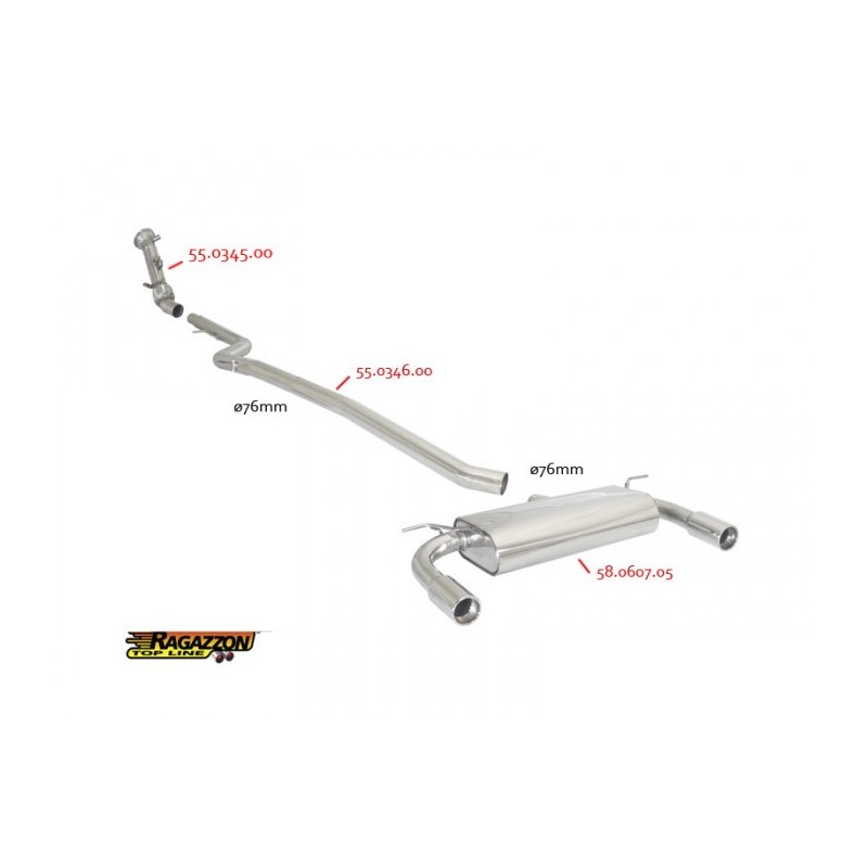 Tube remplacement cat groupe n en inox
 
 Reprogrammation des modules électroniques nécessaire 