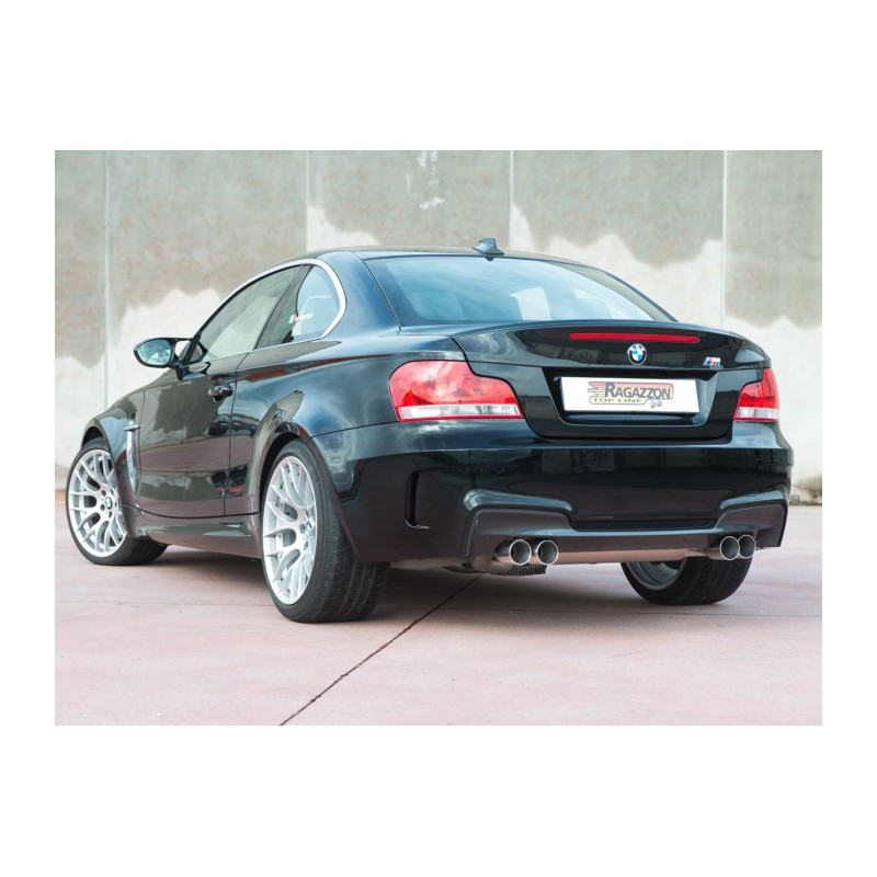 Silencieux arrière duplex en inox g/d avec 2 sorties rondes Race Line 80 mm décalées