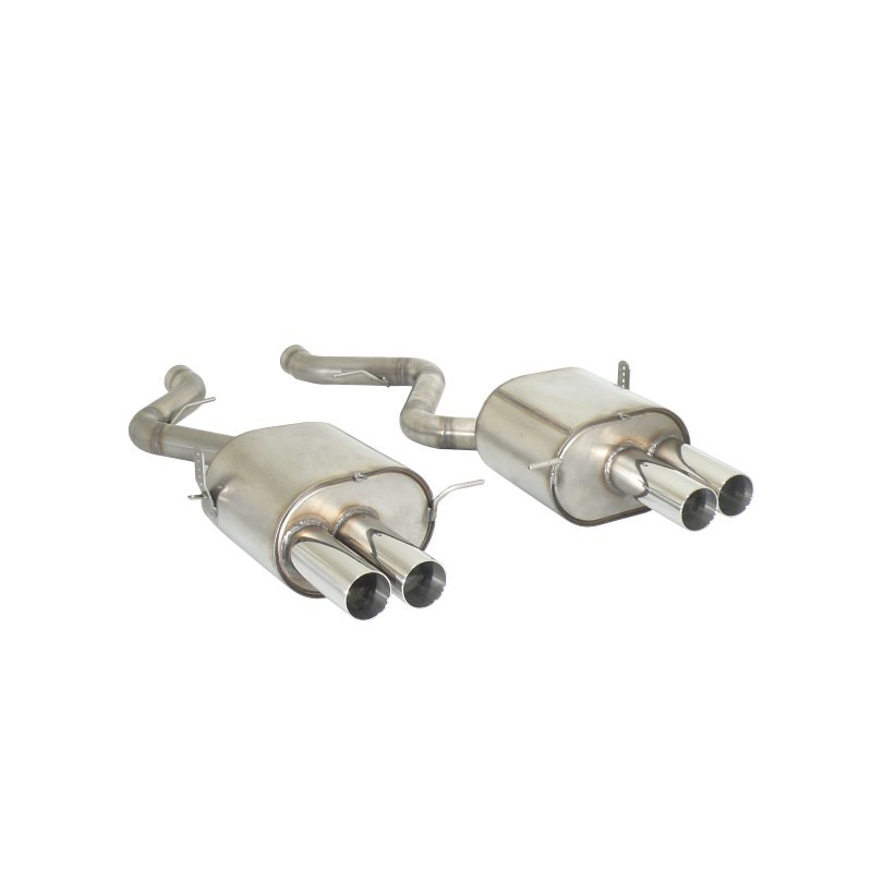 Silencieux arrière duplex en inox g/d avec 2 sorties rondes Race Line 80 mm décalées