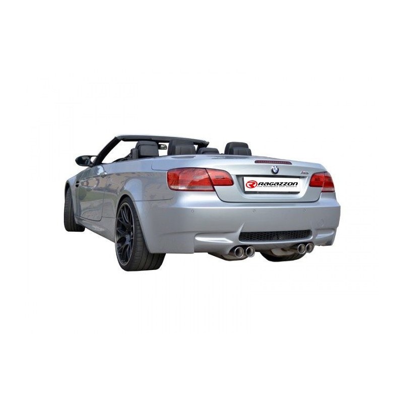 Silencieux arrière duplex en inox g/d avec 2 sorties rondes Race Line 80 mm décalées