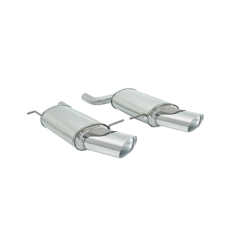 Silencieux arrière duplex en inox g/d avec 1 sortie ovale 128x80 mm