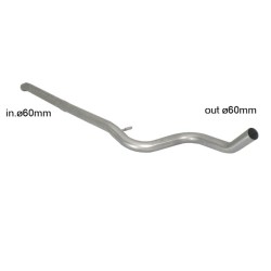 Tube intermédiaire sans silencieux en inox - Ligne avec diamètre majoré 60 mm