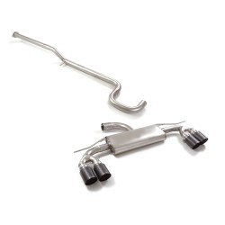 Tube intermédiaire groupe n sans silencieux en inox + Silencieux arrière duplex en inox g/d avec 2 sortie ronde Carbon Shot 1.