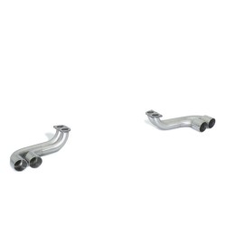 Sortie d'echappement ronde Sport Line 2 / 2x80 mm décalée en inox 