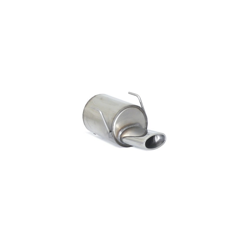 Silencieux arrière en inox avec 1 sortie ovale 115x70 mm Silencieux arrière en inox avec 1 sortie ovale 115x70 mm