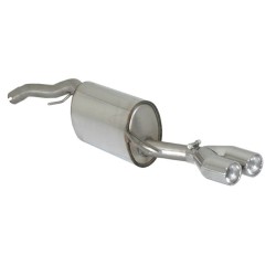 Silencieux arrière en inox avec 2 sorties rondes 80 mm décalées