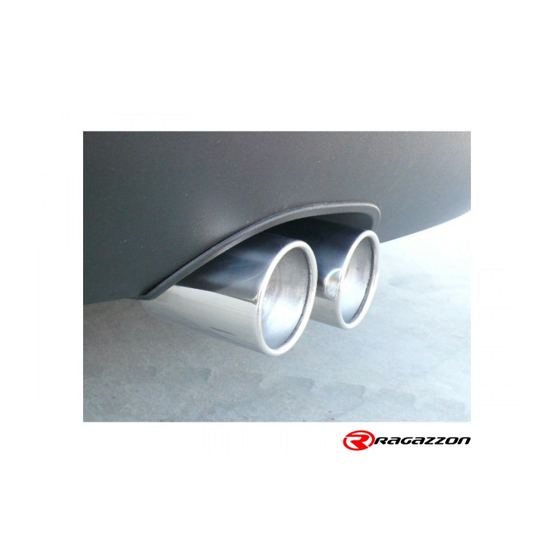 Silencieux arrière en inox avec 1 sortie ovale Sport Line 135x90 mm