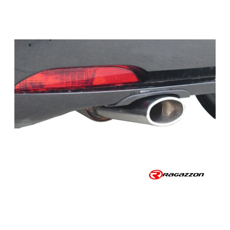 Silencieux arrière en inox avec 1 sortie ovale Sport Line 110 x 65 mm