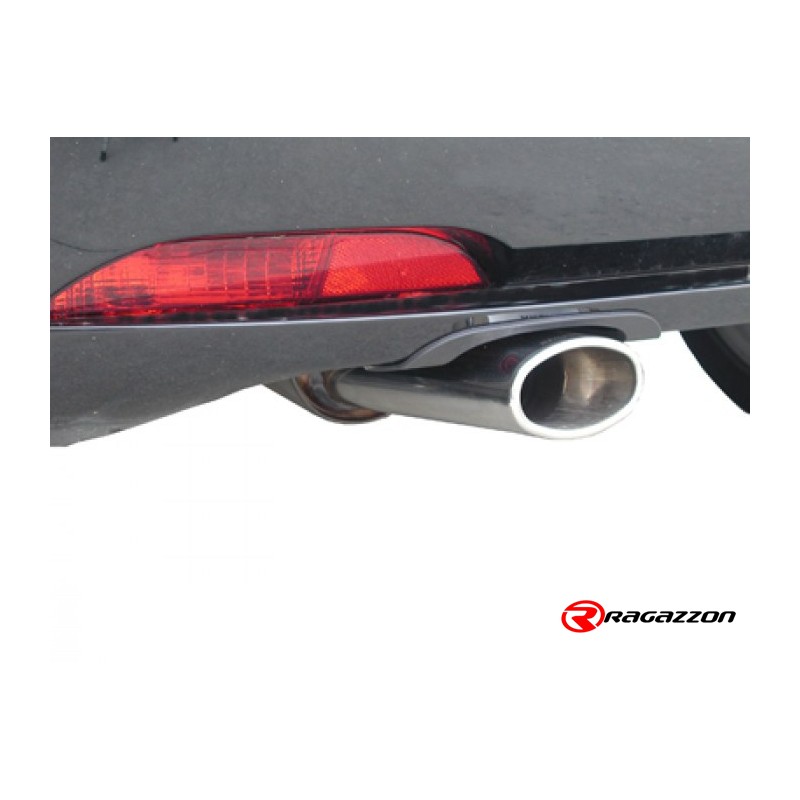 Silencieux arrière en inox avec 1 sortie ovale Sport Line 110 x 65 mm