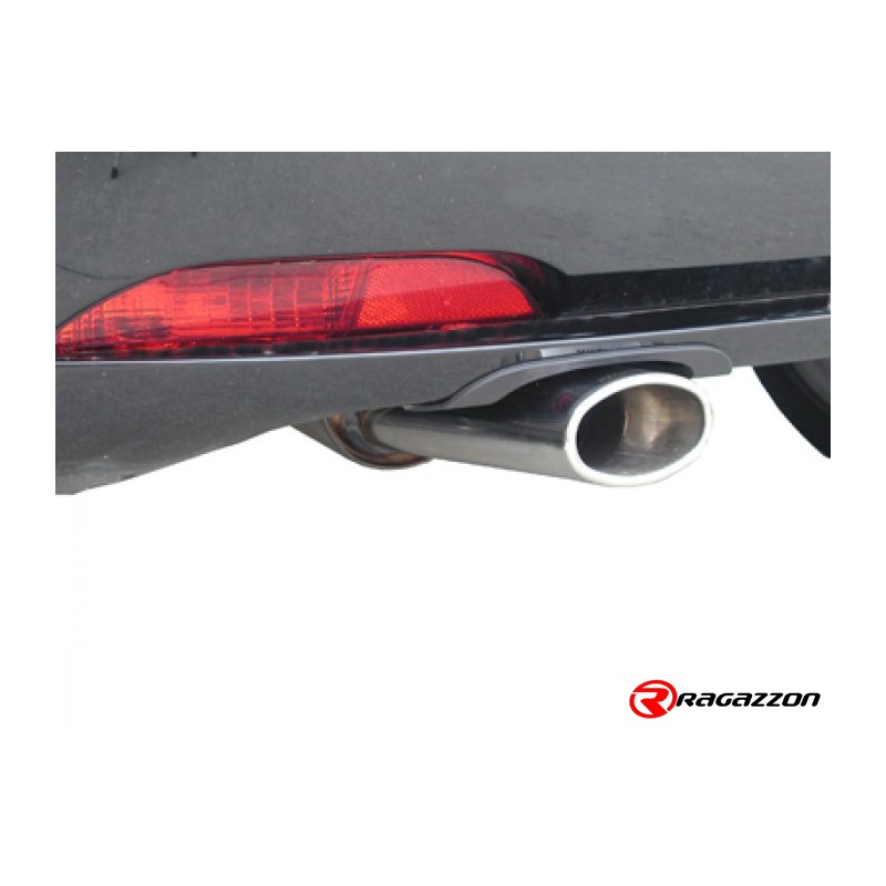 Silencieux arrière en inox avec 1 sortie ovale Sport Line 110 x 65 mm