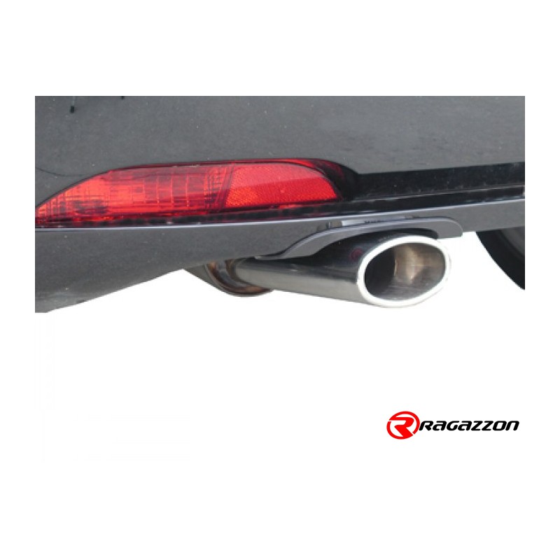 Silencieux arrière en inox avec 1 sortie ovale Sport Line 110 x 65 mm