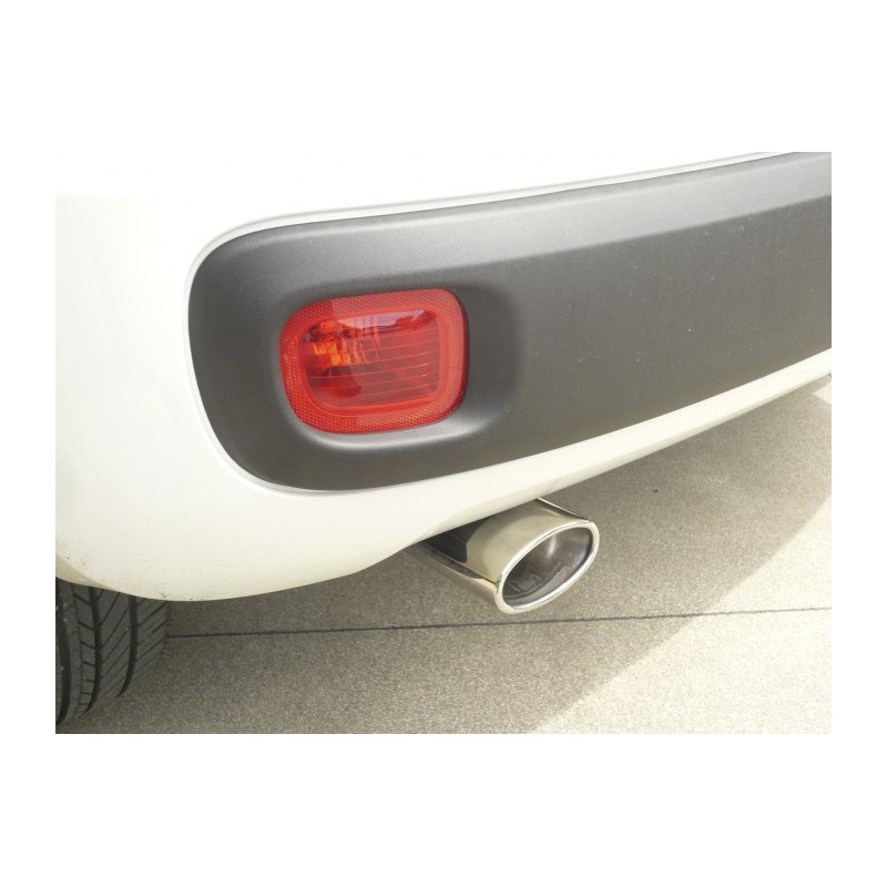 Silencieux arrière en inox avec 1 sortie ovale 115x70 mm