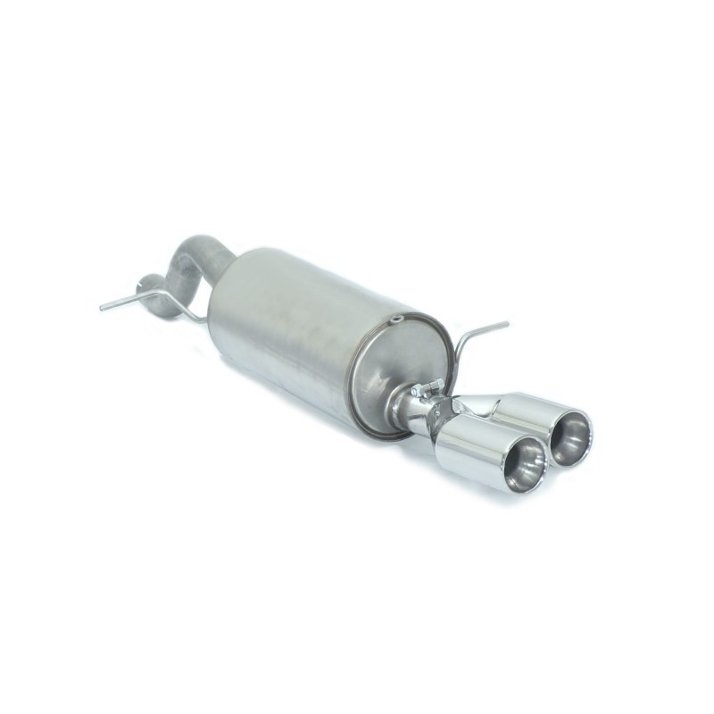 Silencieux arrière en inox avec 2 sorties rondes 80 mm décalées