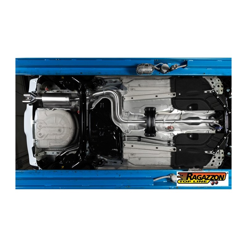 Silencieux arrière en inox avec 2 sorties rondes 80 mm décalées