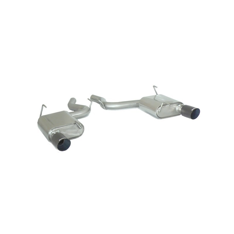 Silencieux arrière duplex en inox g/d avec sortie ronde Carbon Racing 102 mm
 Ligne avec diamètre majoré 70 mm