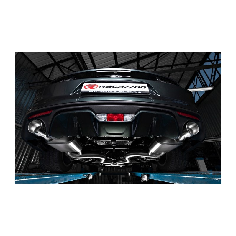 Tube intermédiaire groupe n sans silencieux en inox + Silencieux arrière duplex en inox g/d avec sortie ronde Sport Line 102 .