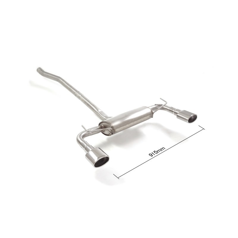 Silencieux arrière duplex en inox g/d avec 1 sortie ovale 115x70 mm 