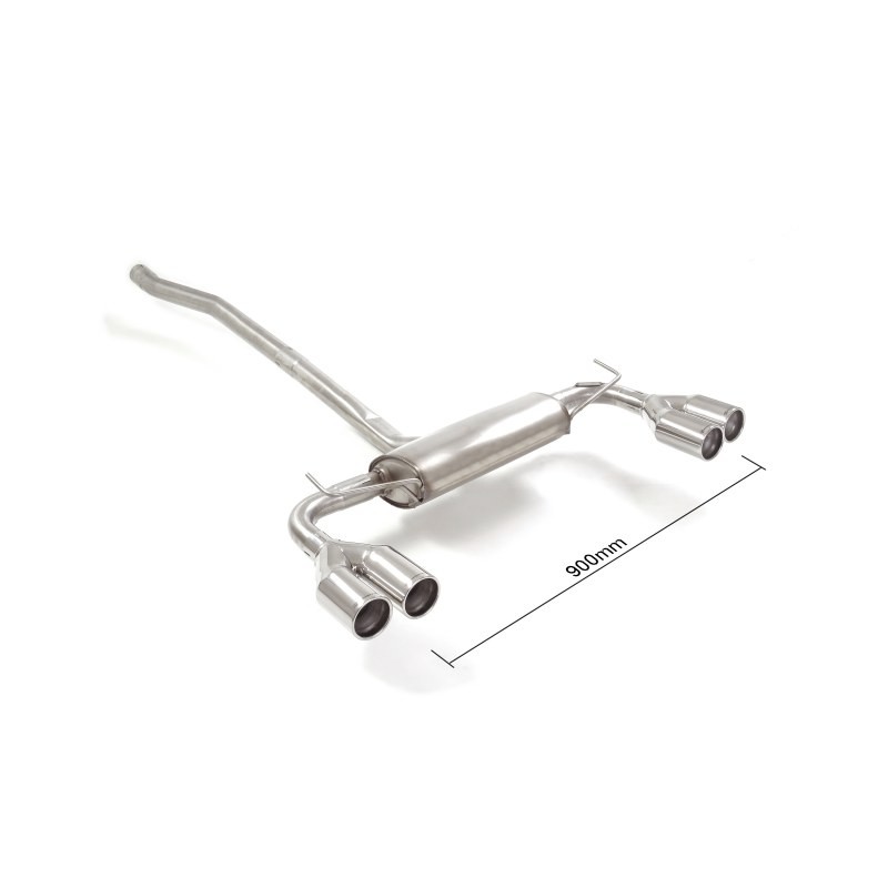 Silencieux arrière duplex en inox g/d avec 2 sorties rondes 80 mm décalées 