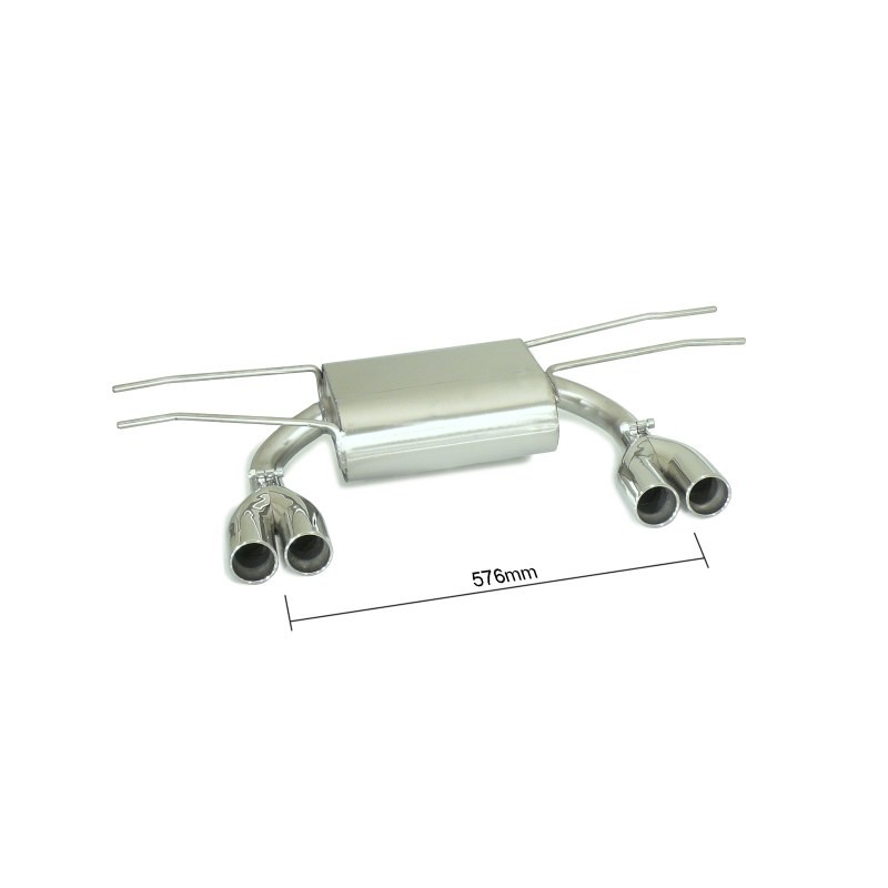 Silencieux arrière duplex en inox g/d avec 2 sorties rondes 70 mm décalées 