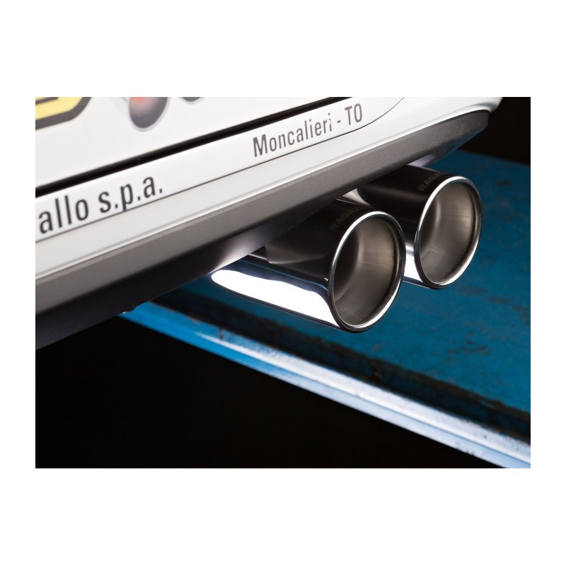 Silencieux arrière en inox avec 2 sorties rondes 70 mm décalées 