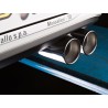 Silencieux arrière en inox avec 2 sorties rondes 70 mm décalées Silencieux arrière en inox avec 2 sorties rondes 70 mm décalées