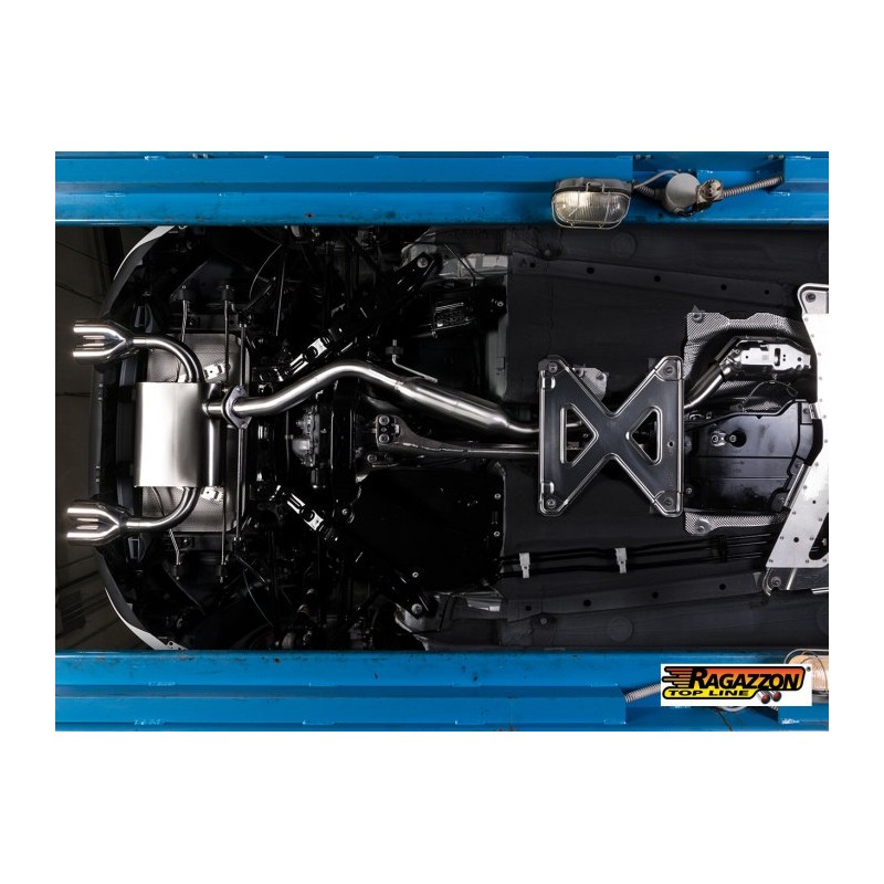 Silencieux arrière en inox avec 2 sorties rondes 70 mm décalées 