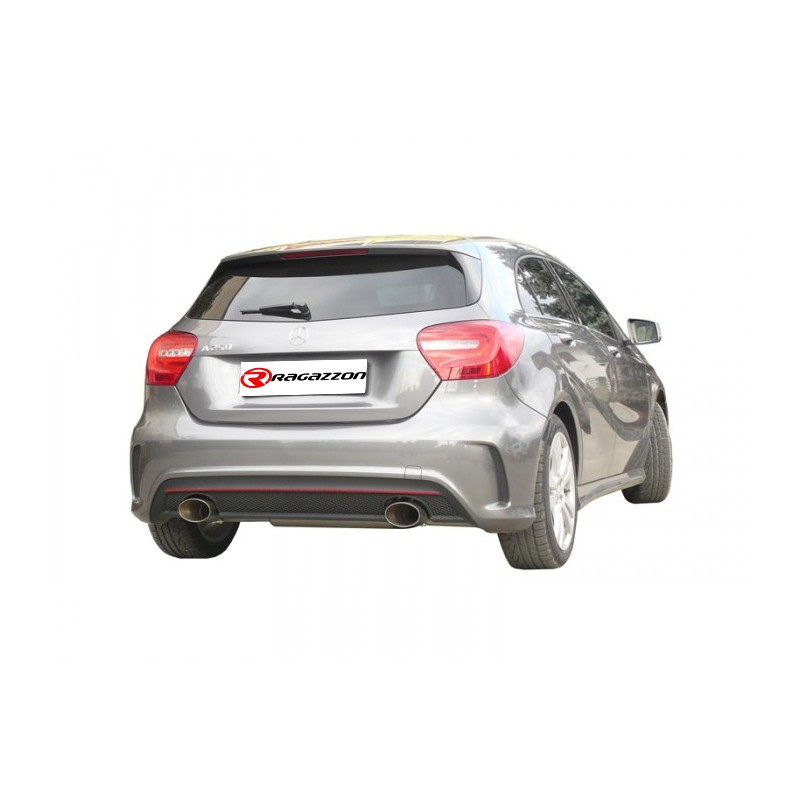 Silencieux arrière duplex en inox g/d avec 1 sortie ovale Sport Line 135x90 mm - Ligne avec diamètre majoré 70 mm