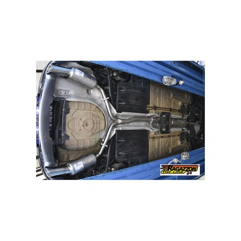 Silencieux arrière duplex en inox g/d avec sortie ronde Sport Line 90 mm - Modifier le pare-chocs d'origine ou utiliser jupe .