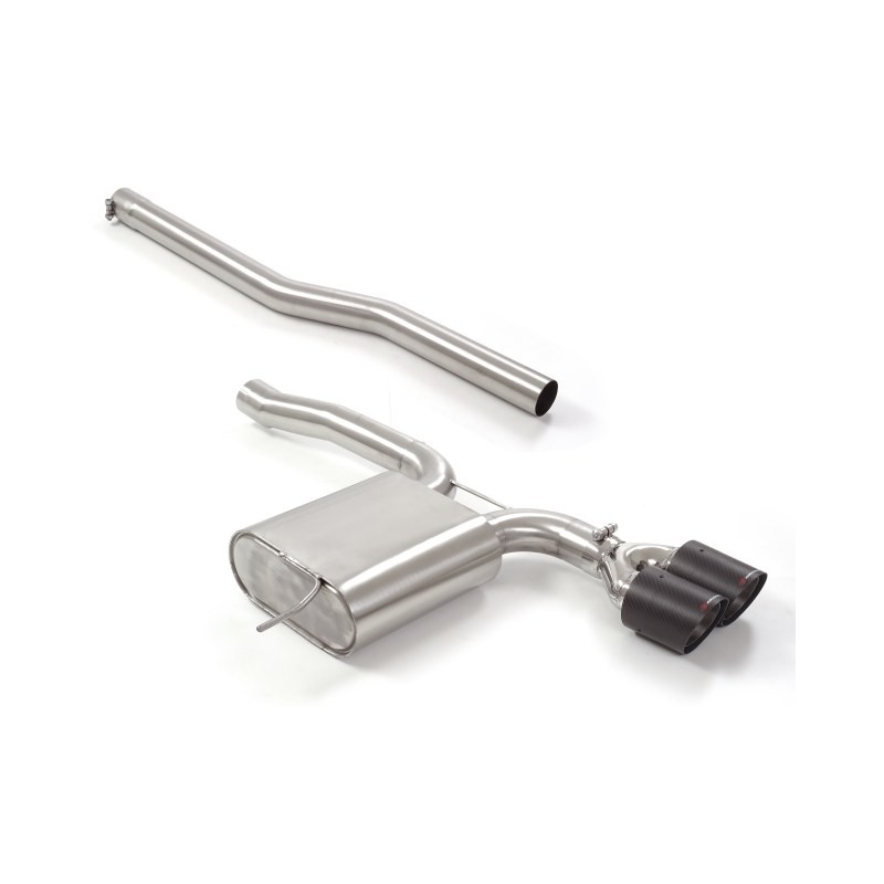 Silencieux arrière en inox avec 2 sorties rondes Carbon Shot 100 mm