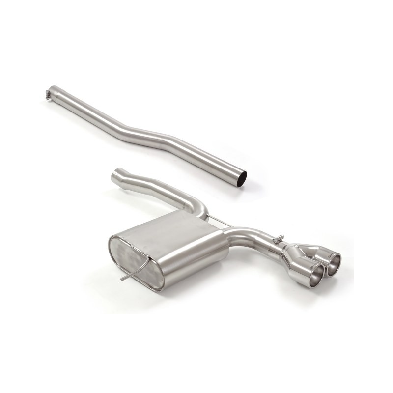 Silencieux arrière en inox avec 2 sorties rondes 102 mm