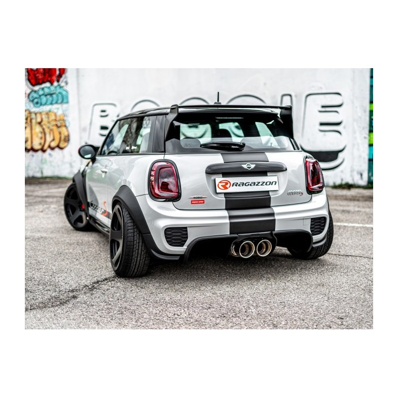 Silencieux arrière en inox avec 2 sorties Sport Line centrales  129 mm