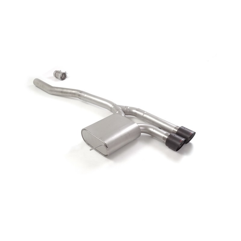 Silencieux arrière en inox avec 2 sorties rondes Carbon Shot 100 mm
 Ligne avec diamètre majoré 76 mm