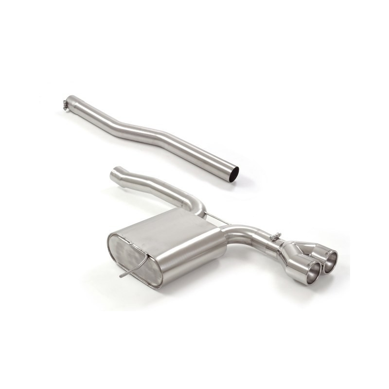 Silencieux arrière en inox avec 2 sorties rondes 102 mm