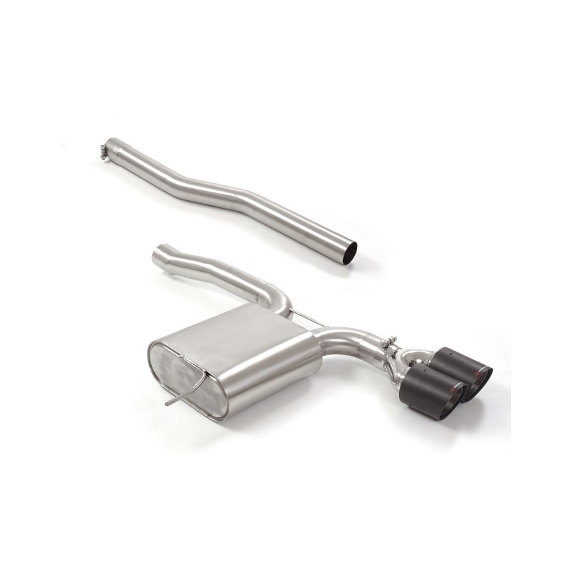 Silencieux arrière en inox avec 2 sorties rondes Carbon Shot 100 mm