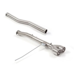 Tube arrière en inox group n avec 2 sorties rondes 102 mm