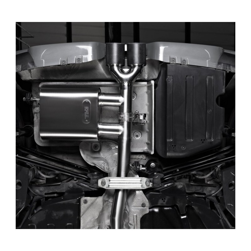 Tube arrière en inox group n avec 2 sorties rondes 102 mm