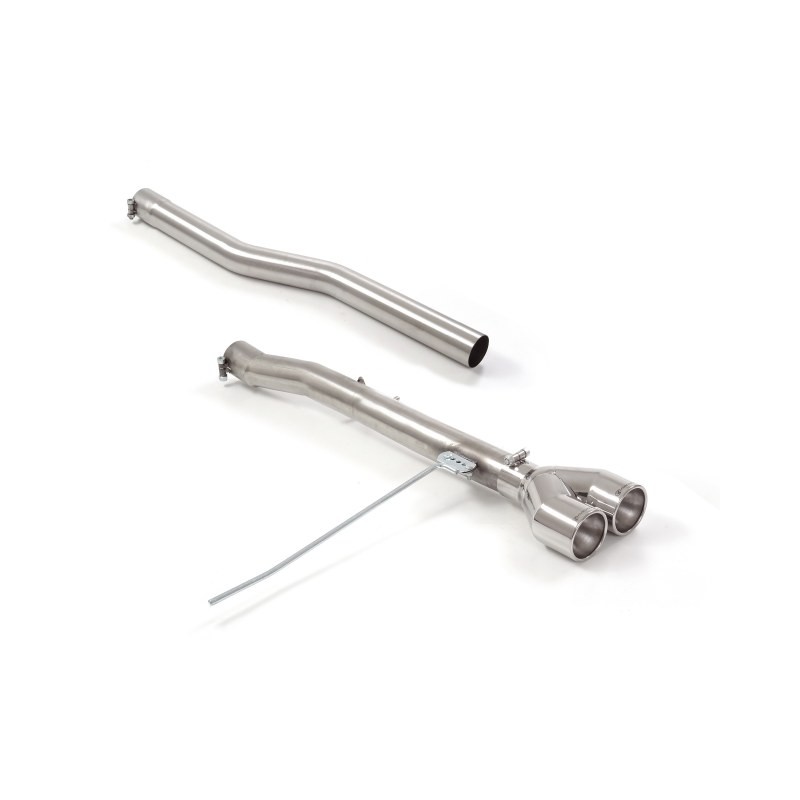 Tube arrière en inox group n avec 2 sorties rondes 102 mm
 Ligne avec diamètre majoré 70 mm