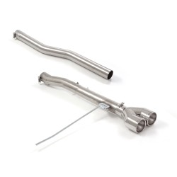 Tube arrière en inox group n avec 2 sorties rondes 102 mm