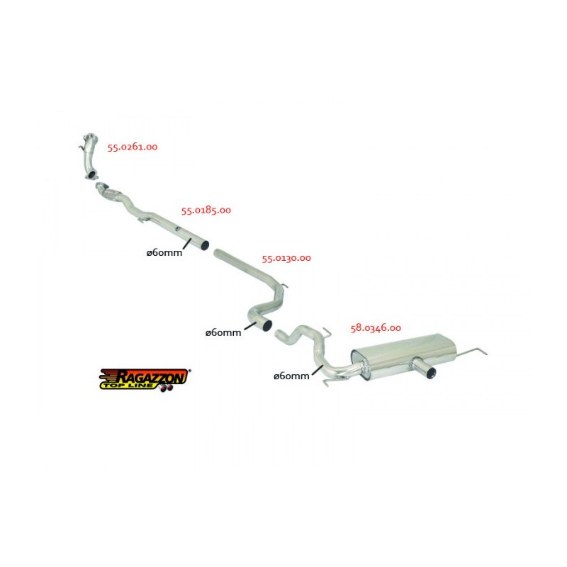 Tube remplacement cat groupe n en inox
 
 Reprogrammation des modules électroniques nécessaire 